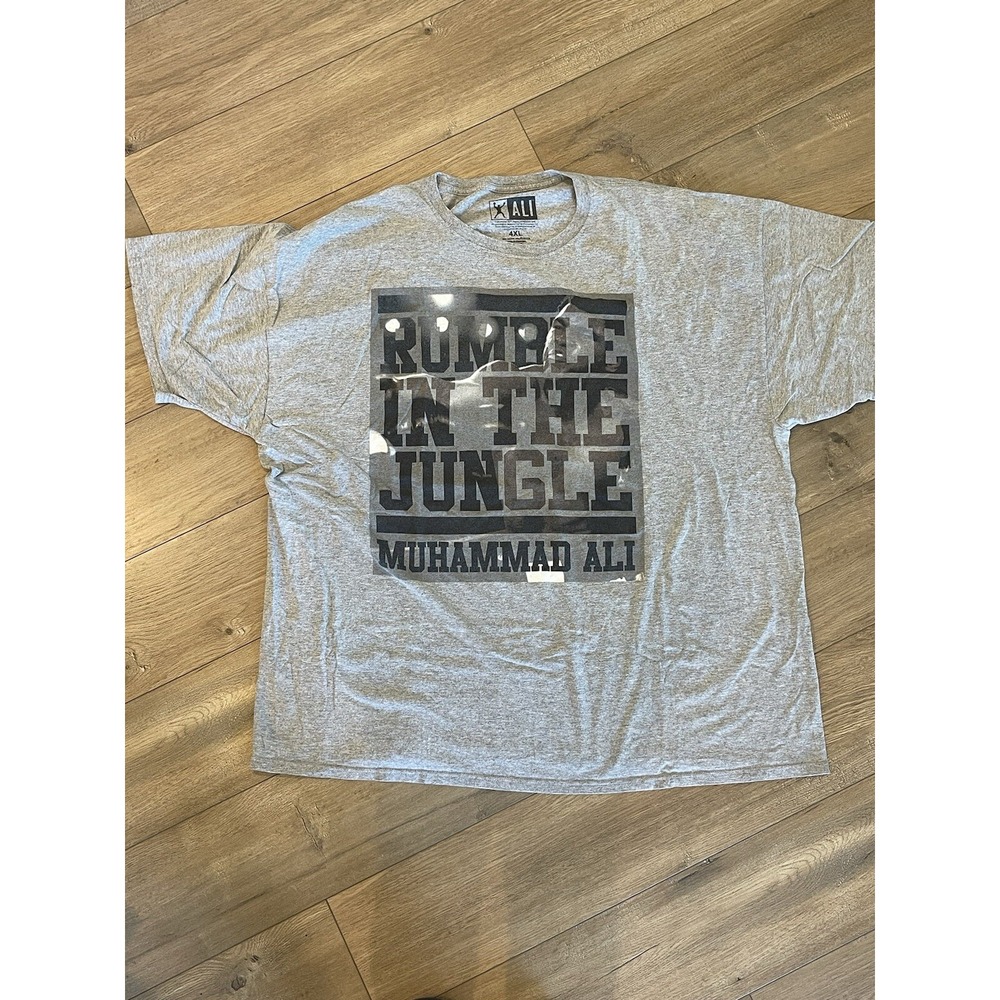 Muhammad Ali Men's Rumble In The Jungle‎ Gray Champ Boxing T-Shirt - Size 4 XL